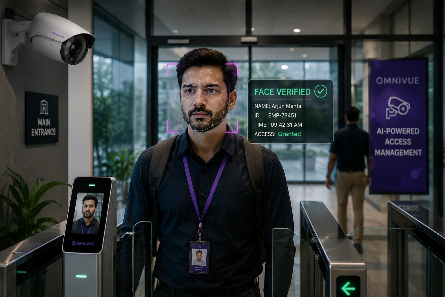 Face verification event at an access point