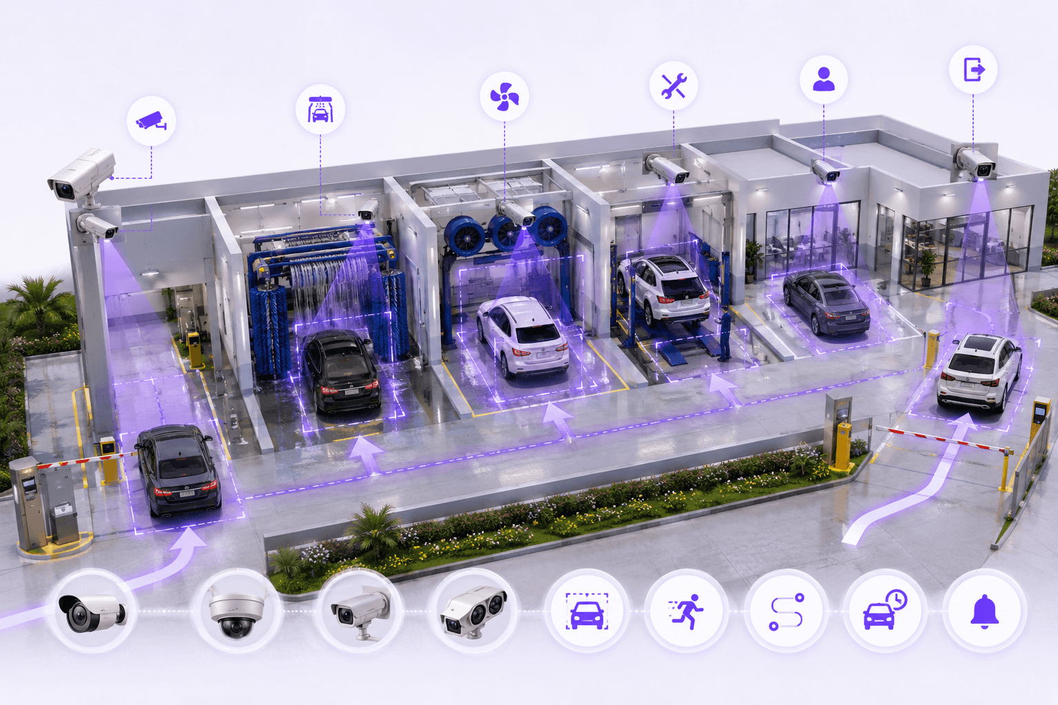 BayFlow camera setup for vehicle bay tracking