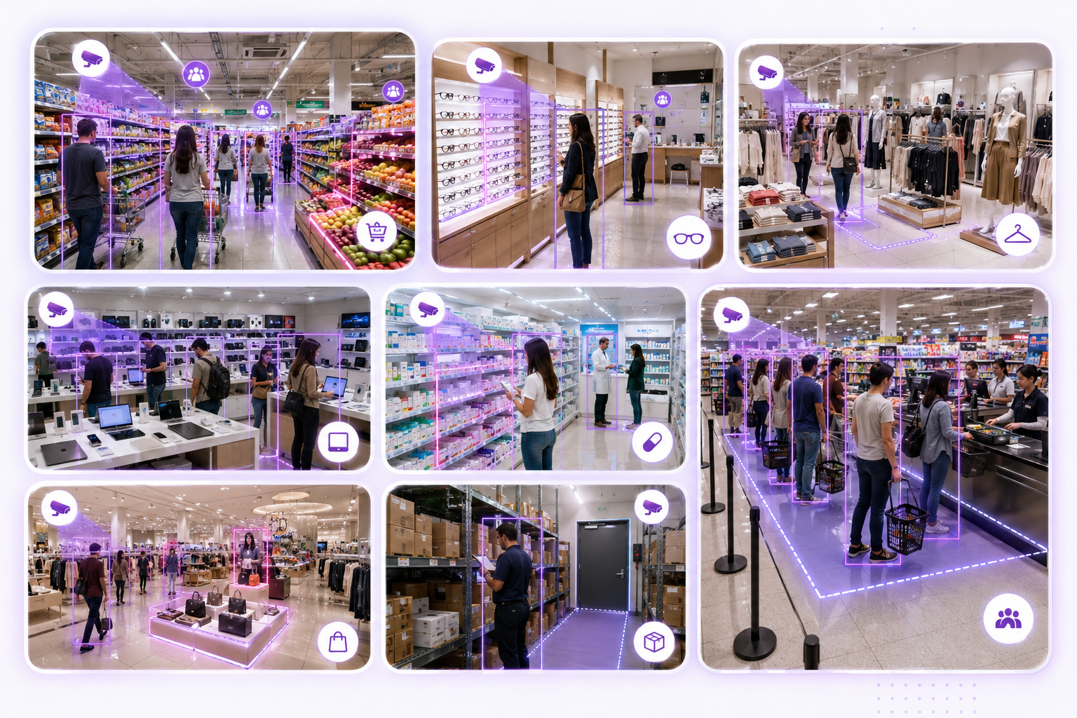 Different retail environments where KVABI Retail Intelligence can be used