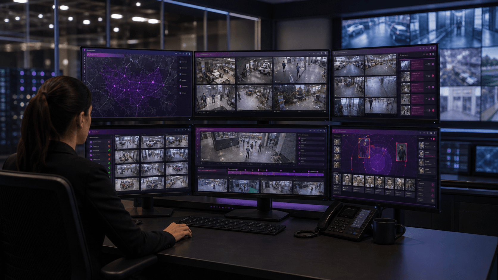 KVABI VMS command center for live camera monitoring, playback and AI event review