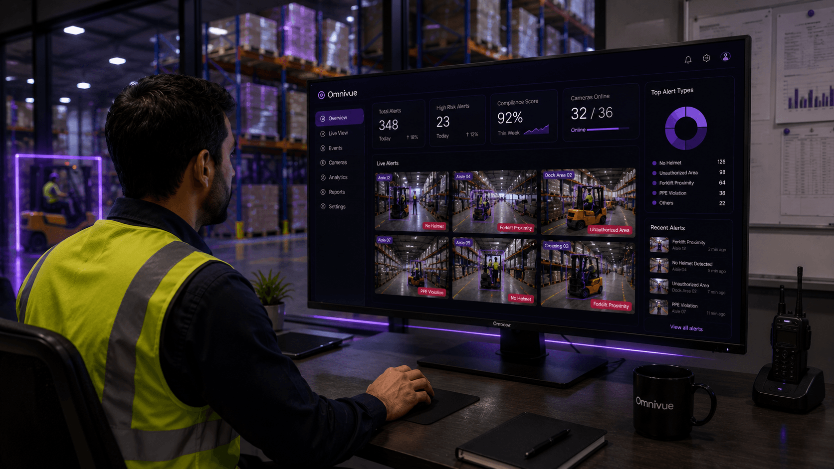 Warehouse HSE camera environment used for KVABI validation