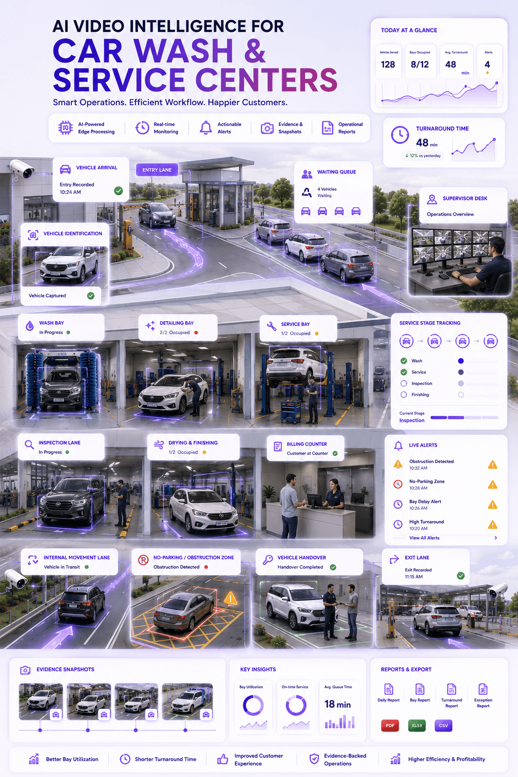 Car wash and service centers visual intelligence