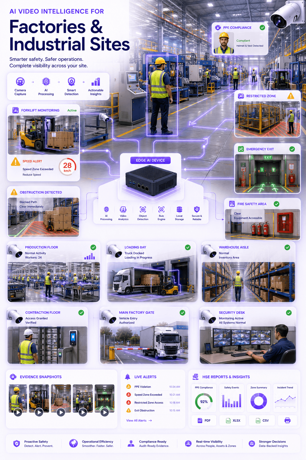 Factories and industrial sites visual intelligence