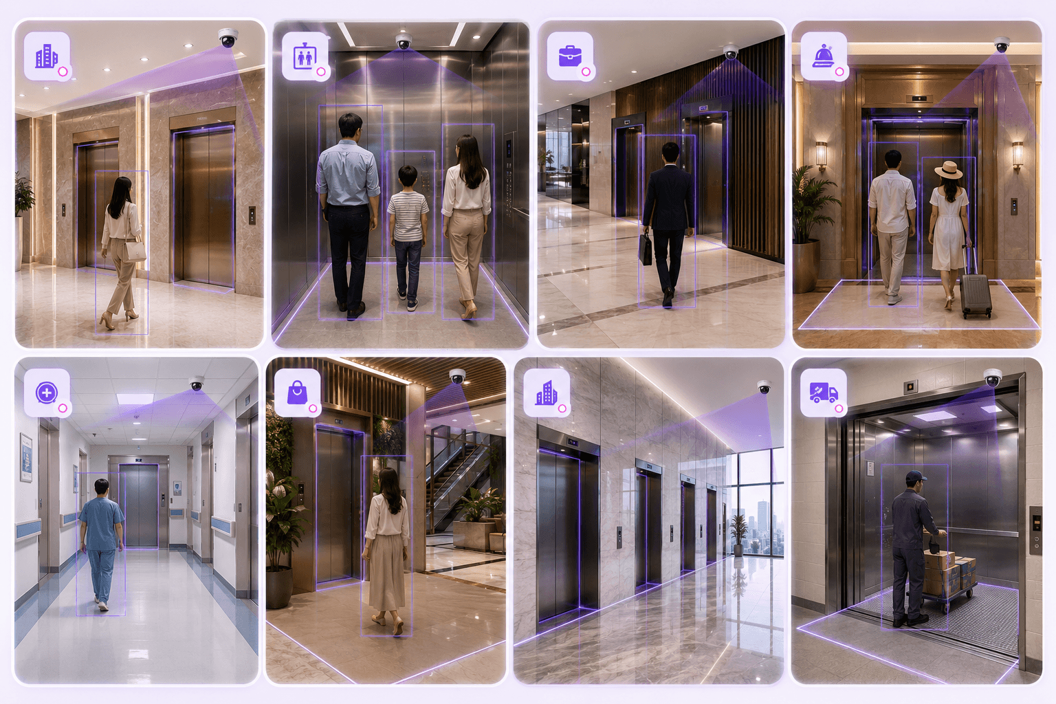 Different environments where ElevatorAssist can be used