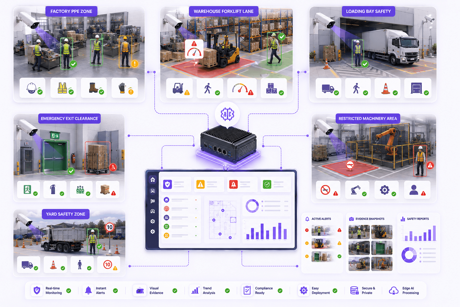 HSE safety monitoring deployment models across warehouses factories and facilities